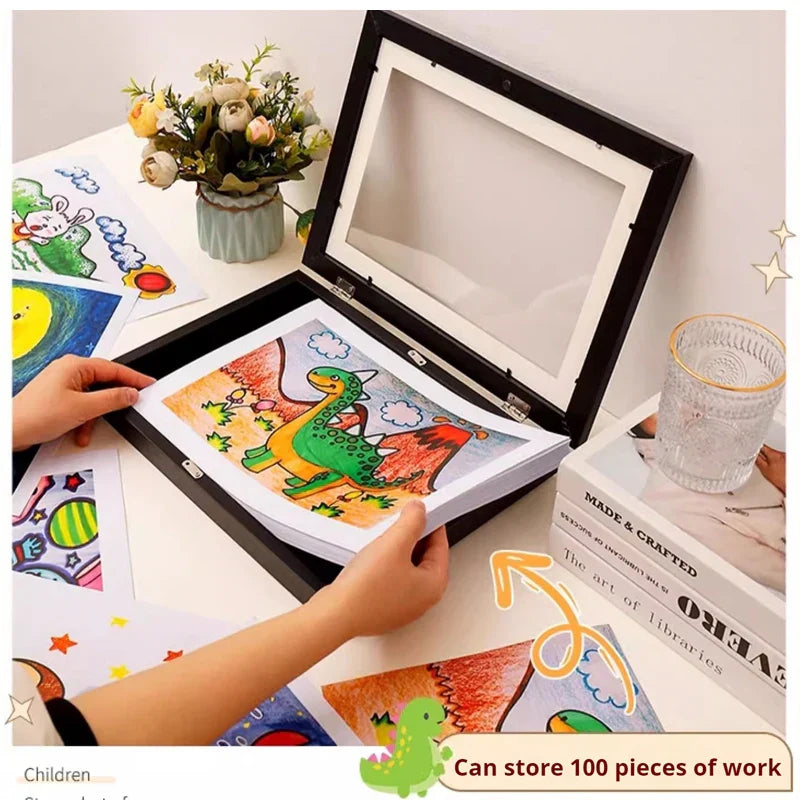 BowLift | Magnetic Wooden Kids Easy Open Art Frame