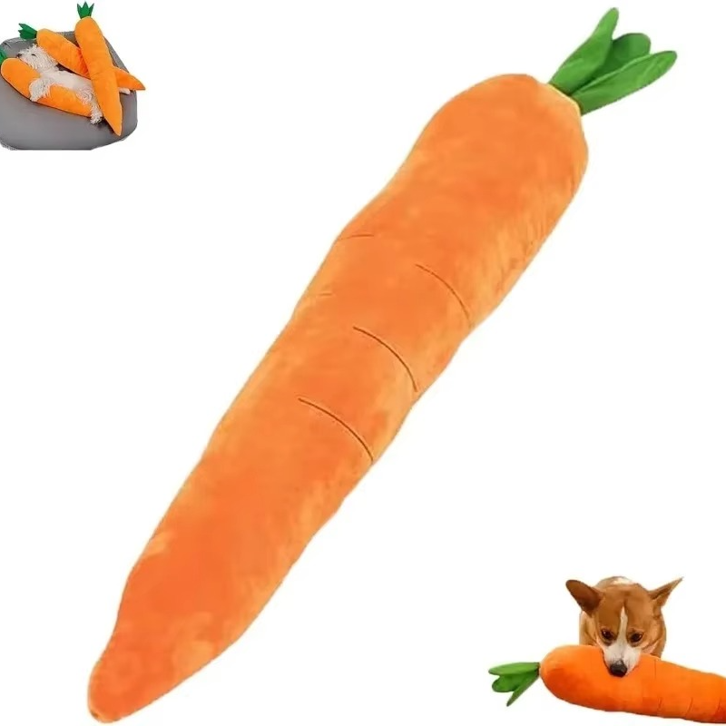 BowLift | Extra Large 29.5" Plush Carrot Sound Toy for Dogs