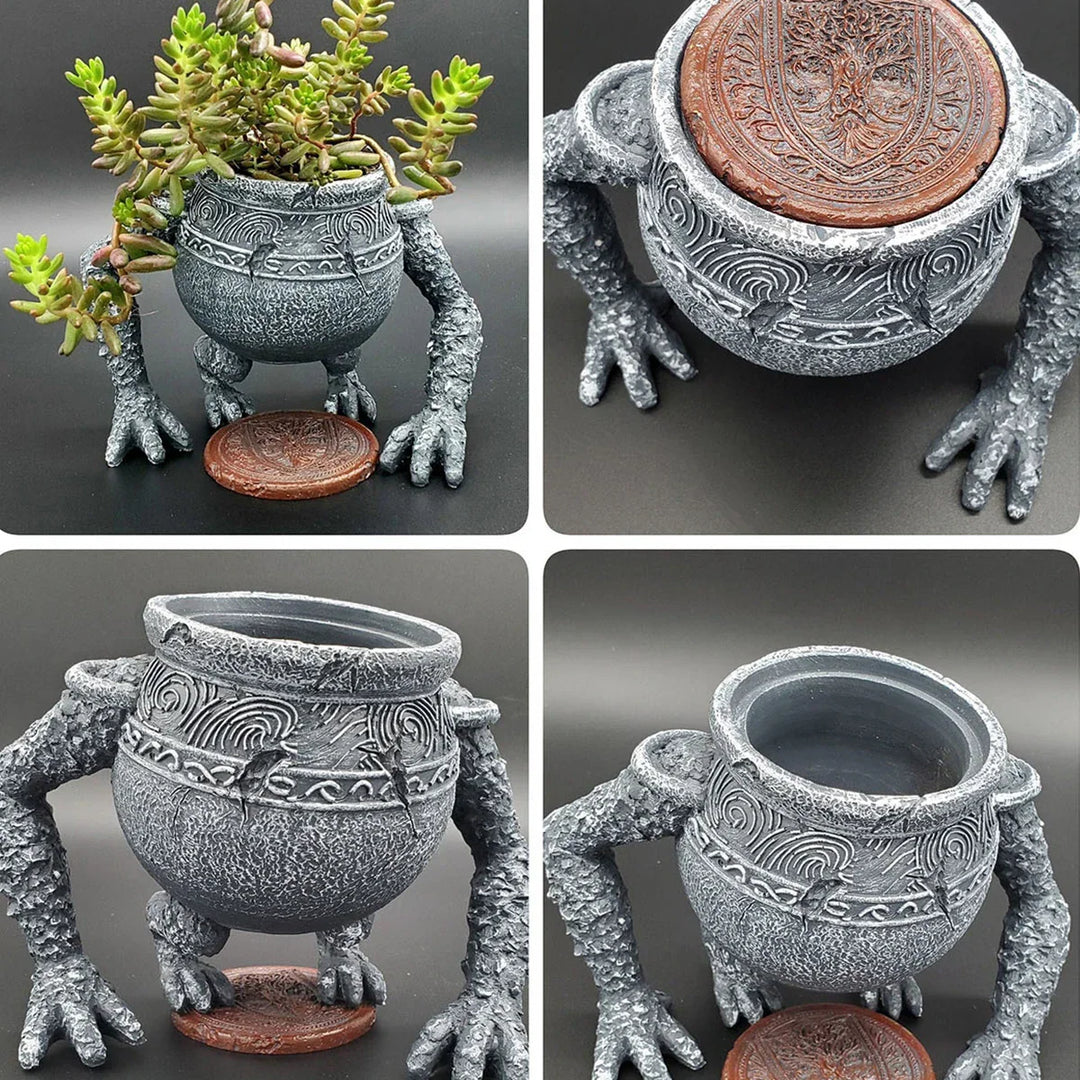 BowLift | TerraNook Plant Pot | Retro Design | Weatherproof & UV-resistant | Resin