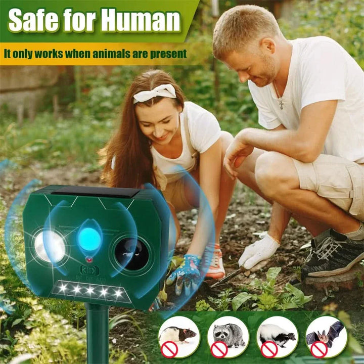BowLift | ULTRAGUARD ANIMAL REPELLER – Ultrasonic Animal Repeller with LED Light – Weatherproof & Battery Operated for Garden & Outdoor Use