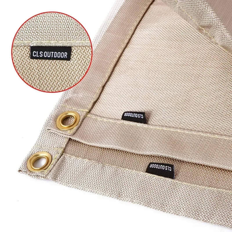 BowLift | CampVita Fire Protection Camping Mat | Heat Resistant & Fireproof | Ideal for Grill & Campfire | Fiberglass Beige