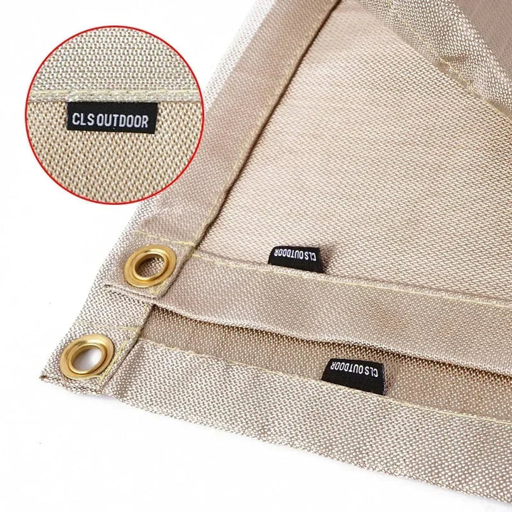 BowLift | CampVita Fire Protection Camping Mat | Heat Resistant & Fireproof | Ideal for Grill & Campfire | Fiberglass Beige