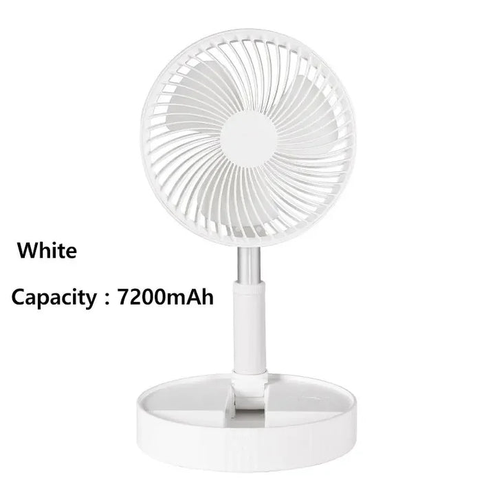 7200mAh USB Rechargeable Portable Folding Fan Floor Low Noise Fan for Outdoor Home Wireless Fan 4 Speed Camping Portable Fan | Bowlift