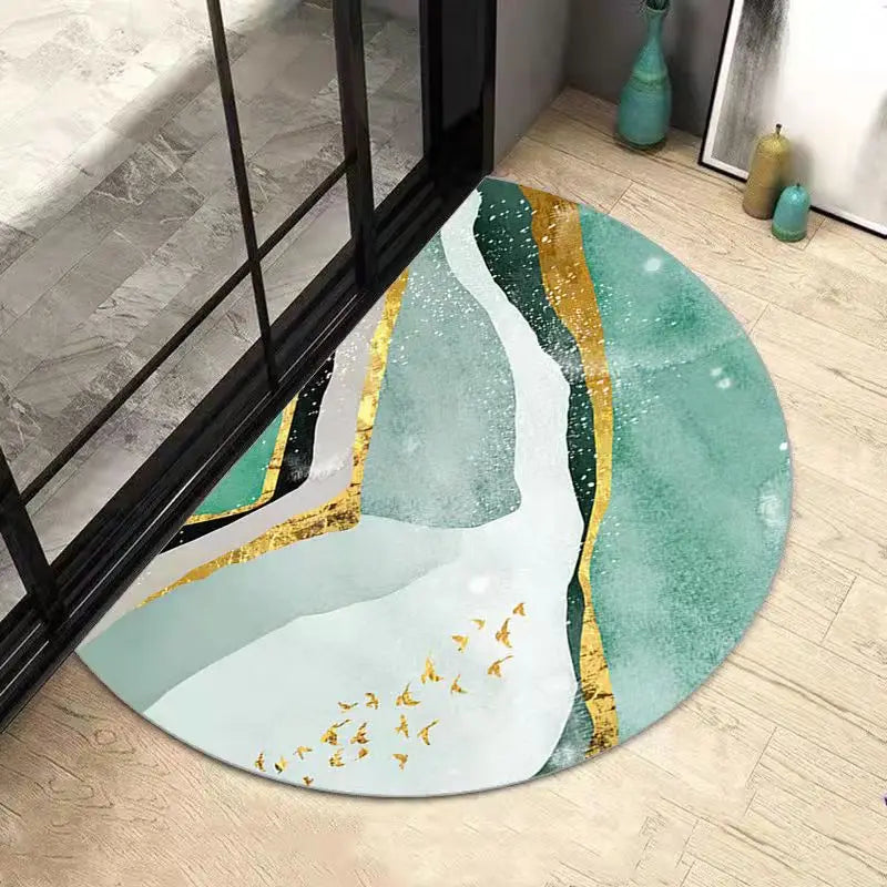 BowLift | AquaSoft Super Absorbent Bath Mat – Non-Slip Half-Round Bathroom Mat for Maximum Comfort