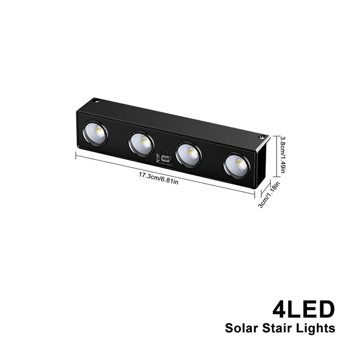 BowLift | Solavera LumiFence Solar Lights | 4-piece Set LED Outdoor Lights | IP54 Weatherproof | Aluminum | For Garden, Fence & Patio