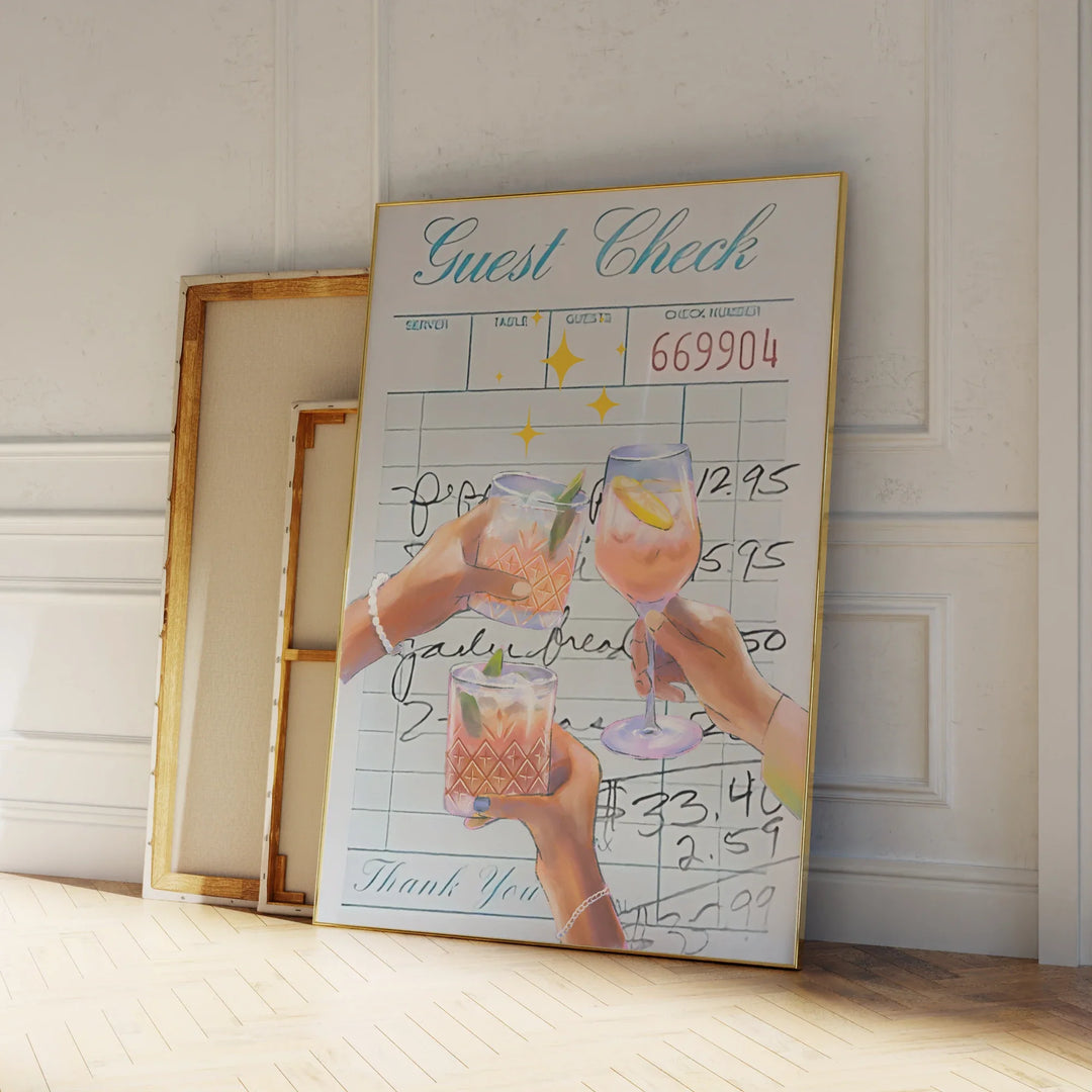 Guest Check" Wall Art – Retro & Playful Decor | Bowlift