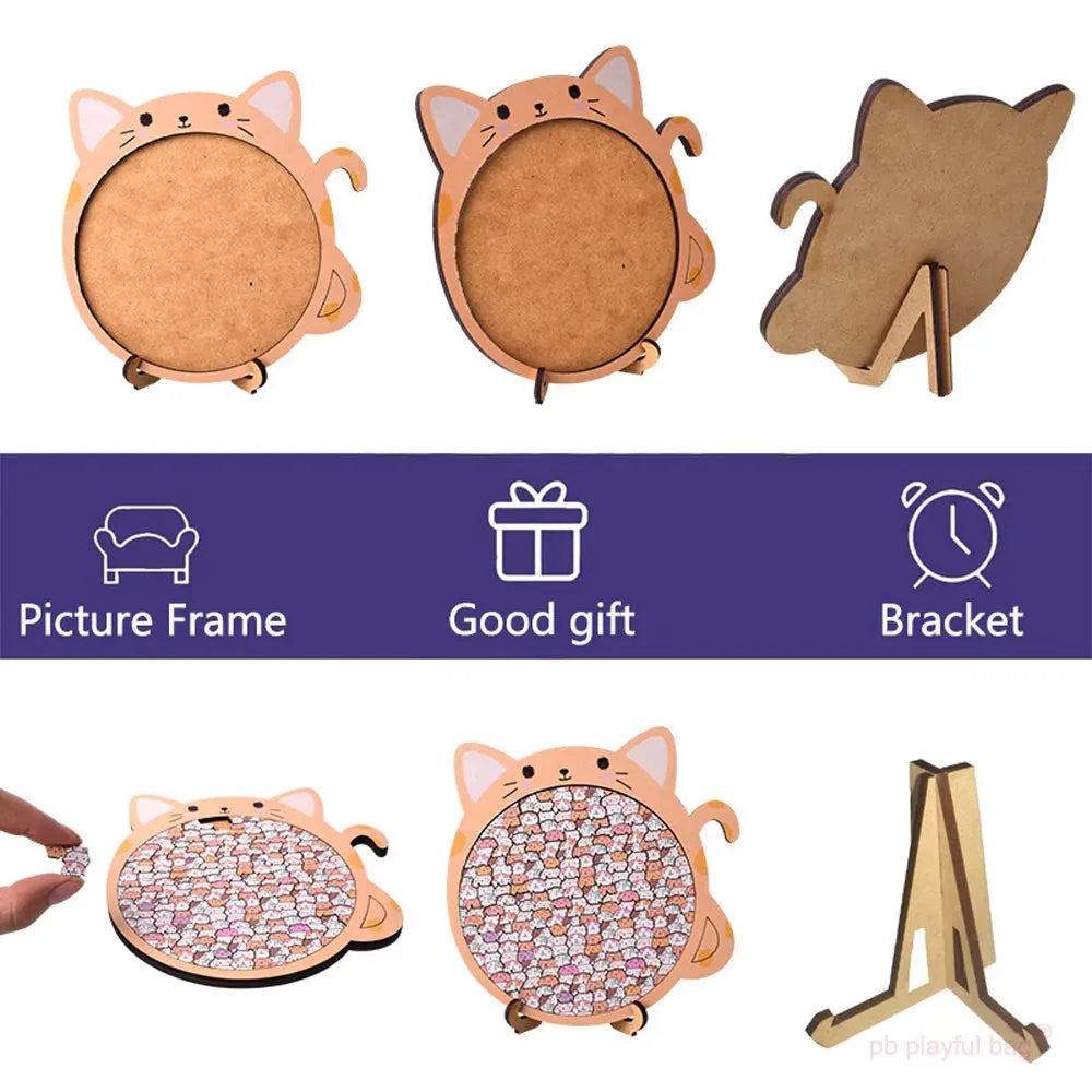 BowLift | Wooden Cat Craze Wooden Art Puzzle