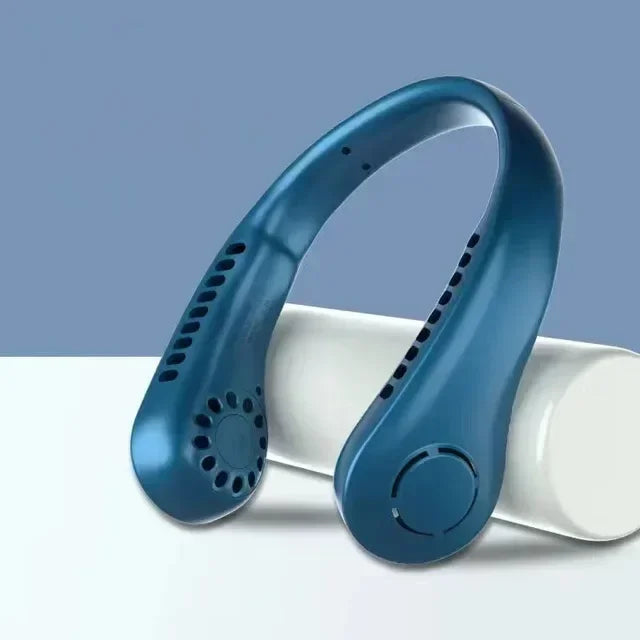 Portable Mini Neck Hanging Fan - Air-Cooled, Wearable USB Fan for Outdoor Sports, Running, Travel, Blade-Free Design | Bowlift