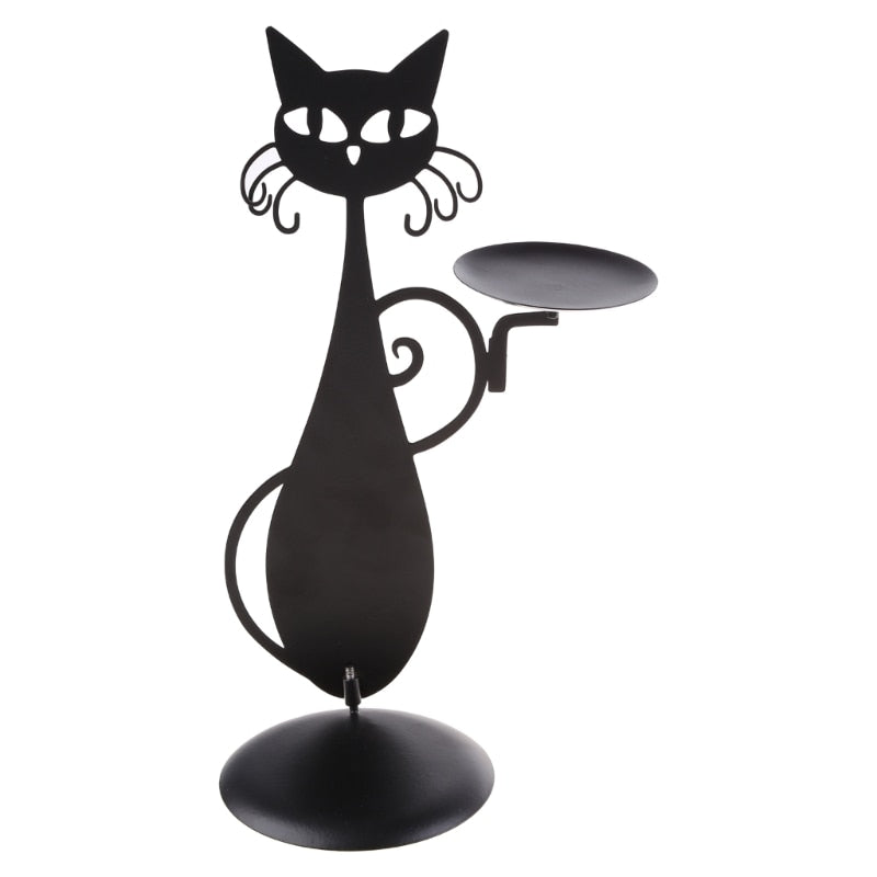 Midnight Panther - Mystical Black Cat Candle Holder Bowlift