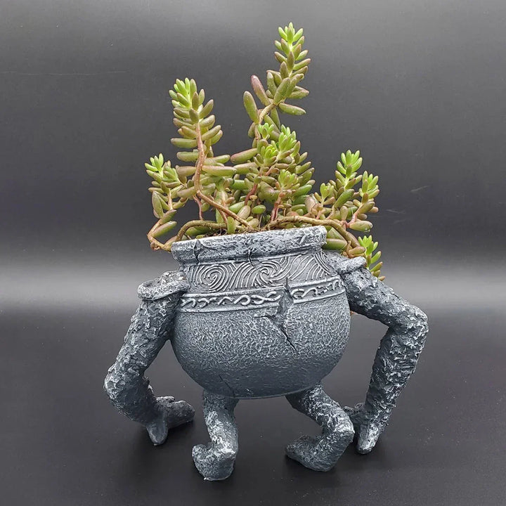 BowLift | TerraNook Plant Pot | Retro Design | Weatherproof & UV-resistant | Resin