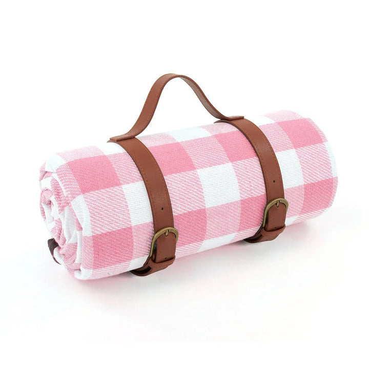 Picnic blanket water-repellent with leather carrying strap | Bowlift