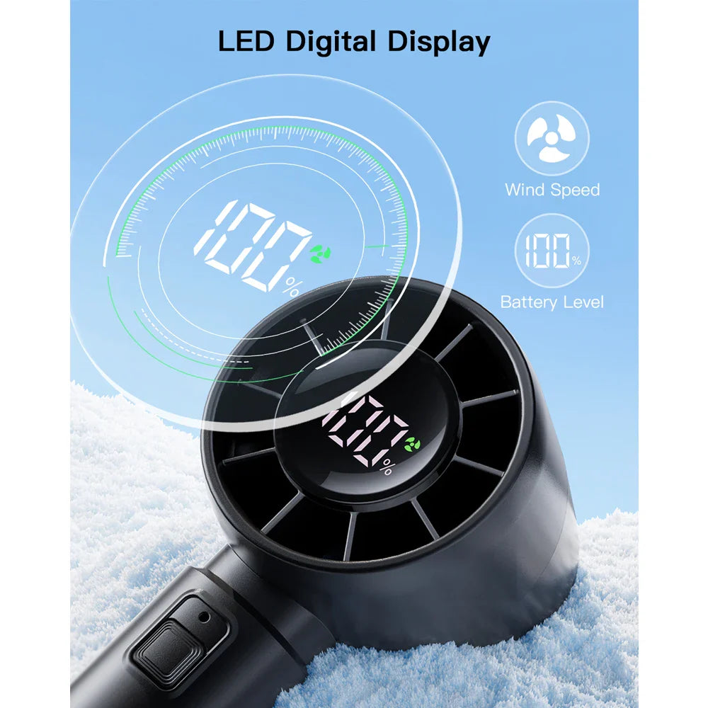 BowLift | Venturox Mini Hand Fan with LED Display | 5-Speed Turbo Fan | 4000mAh Battery | Travel Fan for Beach & Vacation