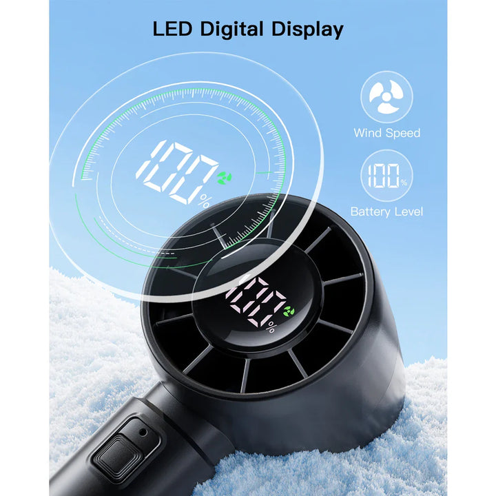 BowLift | Venturox Mini Hand Fan with LED Display | 5-Speed Turbo Fan | 4000mAh Battery | Travel Fan for Beach & Vacation