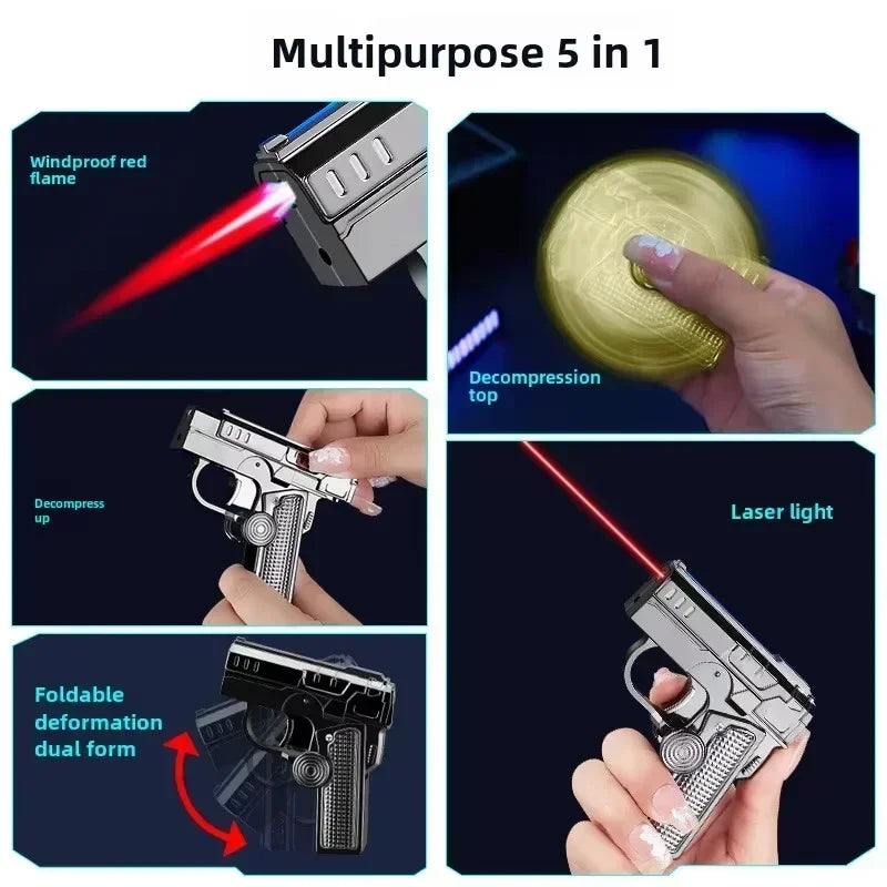 Foldable Dual-Form Gun-Shaped Windproof Lighter | Bowlift
