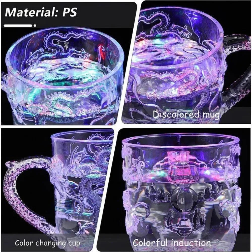 BowLift | 1 piece color changing luminous LED dragon mug water activated lights beer coffee milk tea wine whiskey bar cup travel creative gift