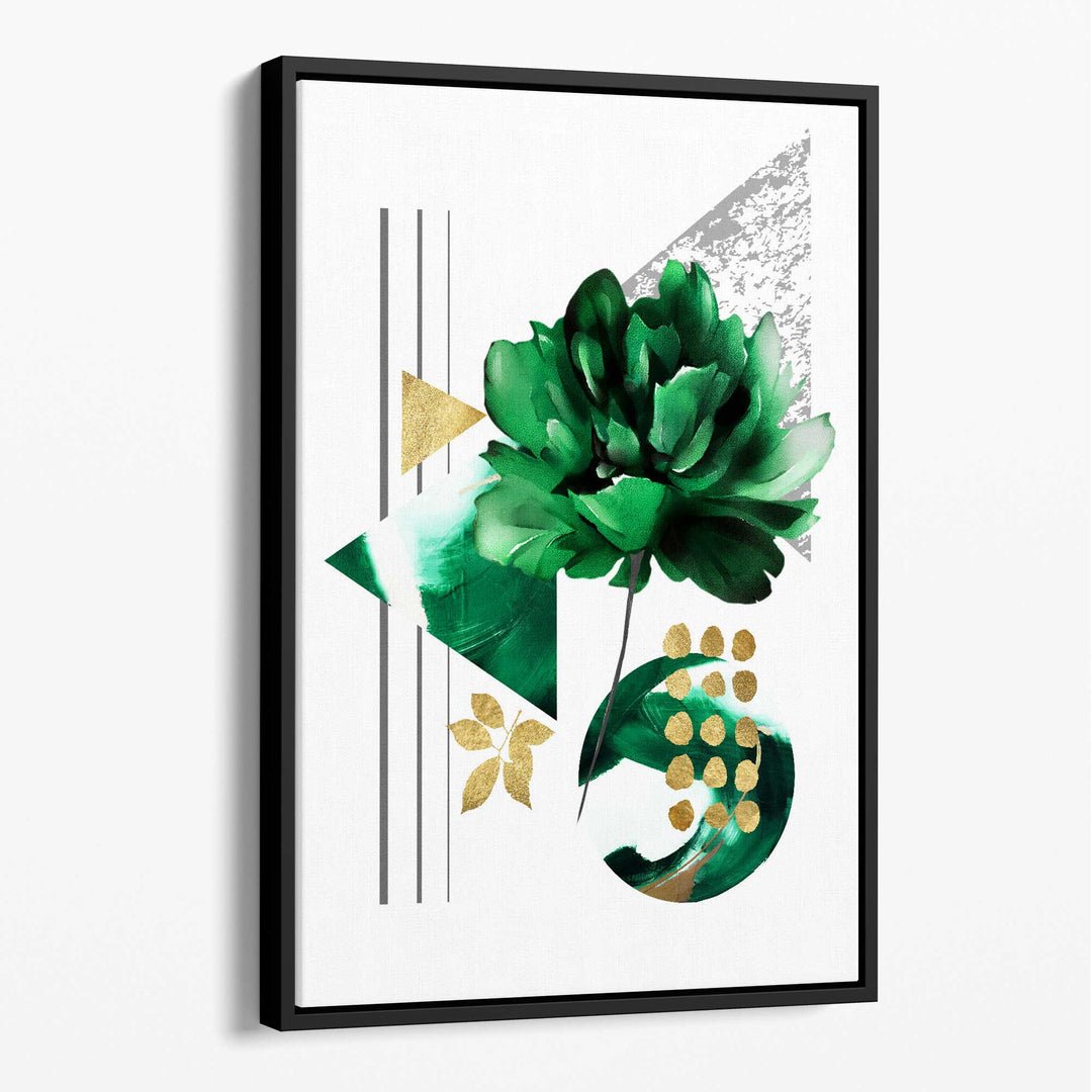 Abstract Green Gold Botanical Canvas No. 1 | Bowlift