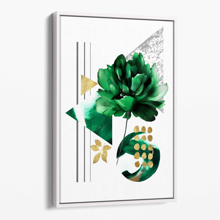 Abstract Green Gold Botanical Canvas No. 1 | Bowlift