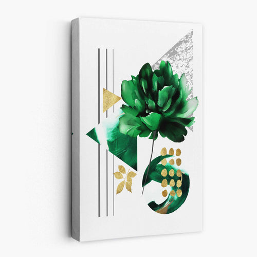 Abstract Green Gold Botanical Canvas No. 1 | Bowlift