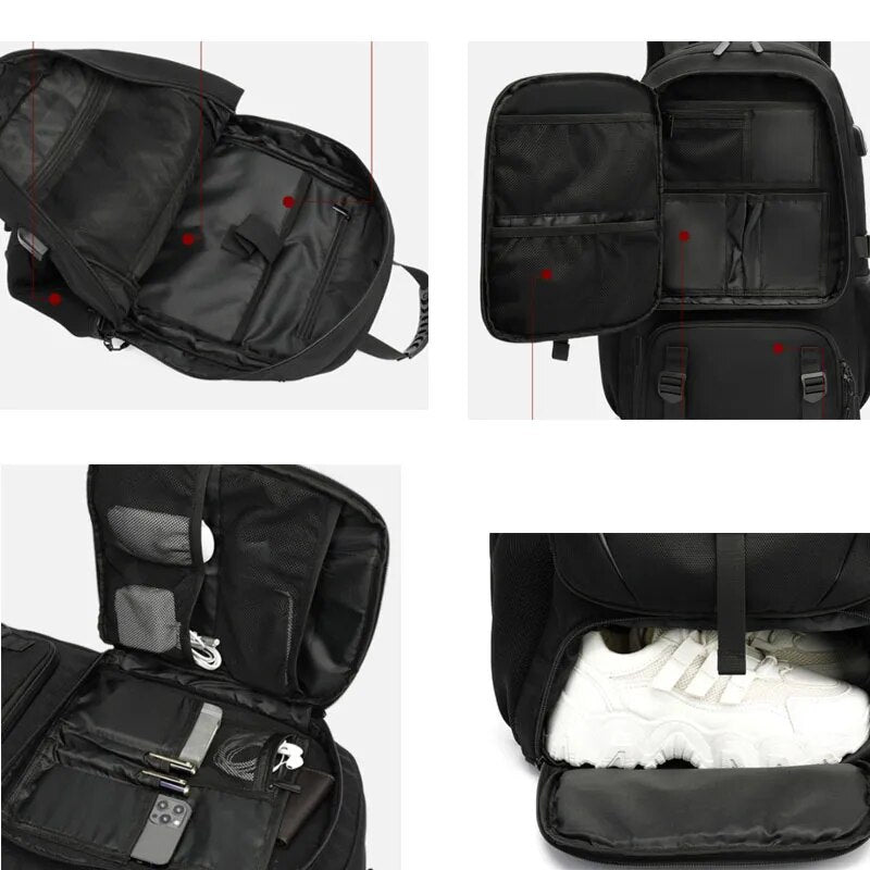 BowLift | TechTrek Pro Explorer Backpack with USB Port – 50L-80L Travel Capacity