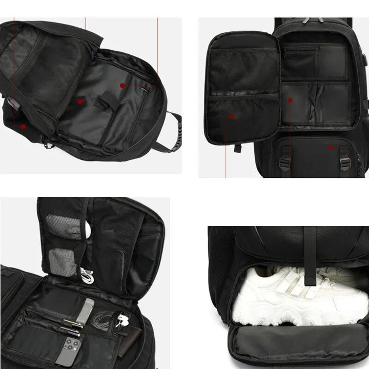BowLift | TechTrek Pro Explorer Backpack with USB Port – 50L-80L Travel Capacity