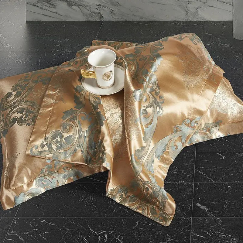 BowLift | Satin Rayon Jacquard Duvet Cover Set 264x229cm – Luxury Summer Bedding for Comfortable Sleep & Home Décor