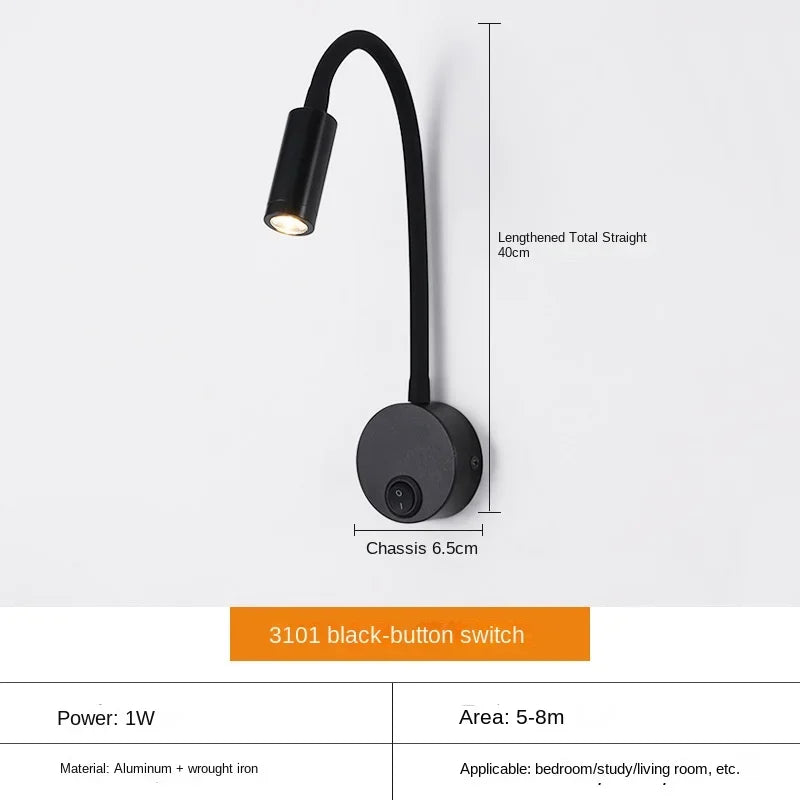 BowLift | Versatile LED Wall Lamp: Modern, Flexible, Perfect for Reading in Bed