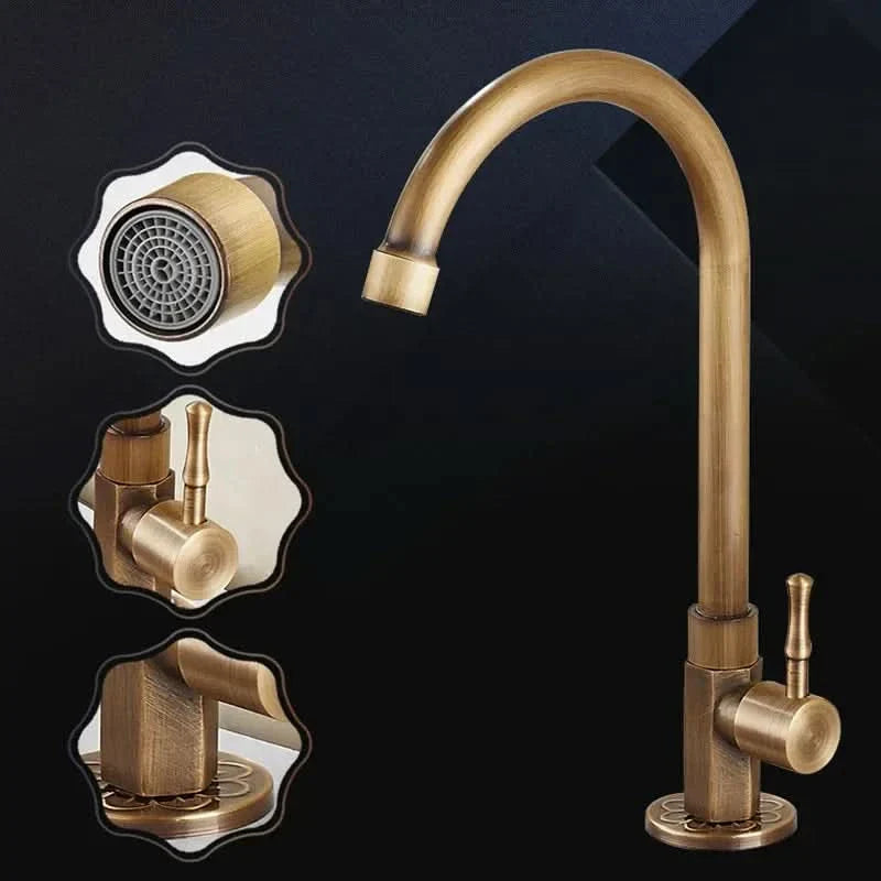 BowLift | Antique faucet in a swan neck design for kitchen & garden