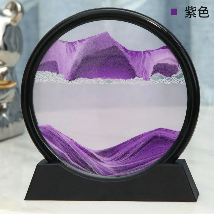 BowLift | 3D Sand Picture Aurelia Flow | Moving Sand Art in Glass | Relaxation & Decoration | Round Design