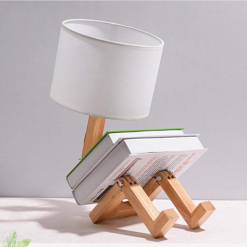 Thinker Wooden Robot Modern Night Lamp | Bowlift