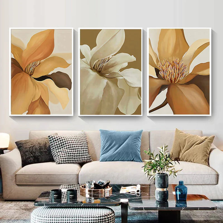 Big Abstract Floral Wall Art Fine Art Canvas Prints Modern Botany Pictures For Living Room Dining Room Bedroom Art Decor | Bowlift