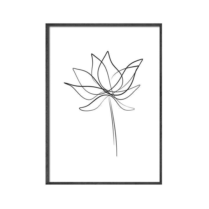 Minimalist Buddha Poster Lotus Wall Art Line Art Fine Art Canvas Prints Inspirational Meditation Pictures For Living Room Salon Spa Wall Decor | Bowlift