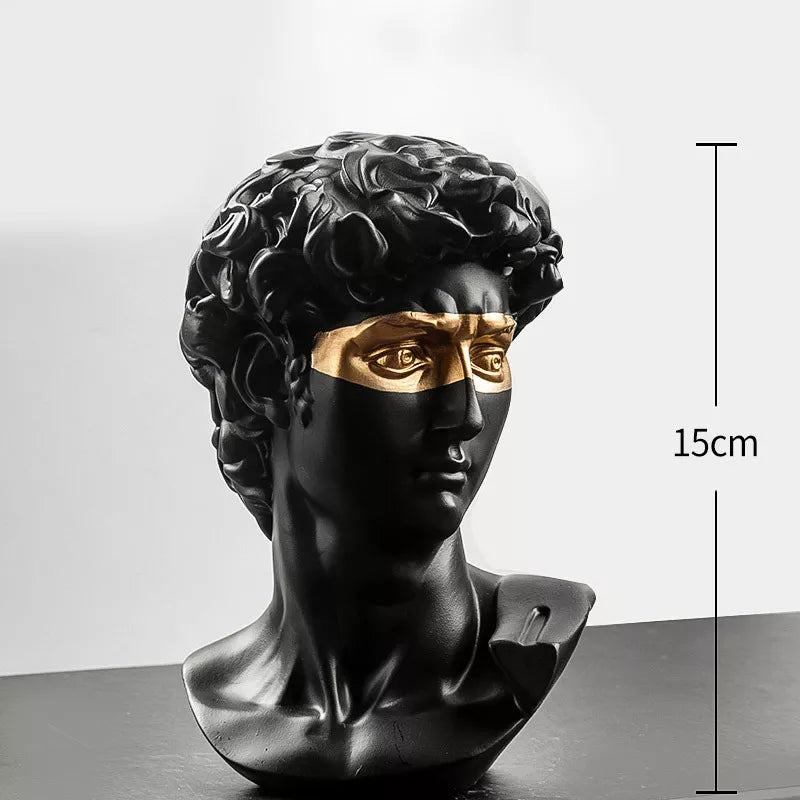 BowLift | Statues for decoration, 15 cm, David, coffee table, home decoration, ornaments, bust of a room made of plaster, white resin, decorative art sculpture