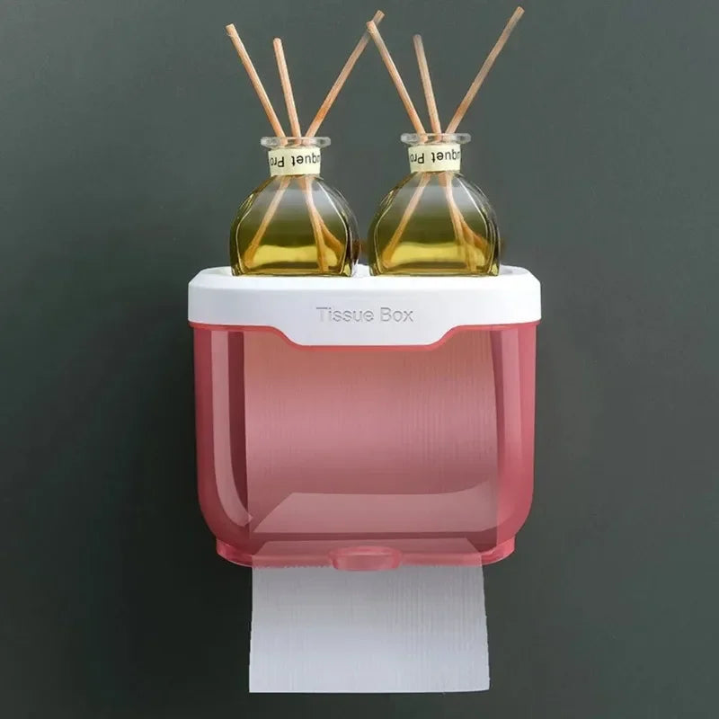 BowLift | Wall-Mounted Toilet Paper Holder | With Shelf & Waterproof Box | Modern & Space-Saving