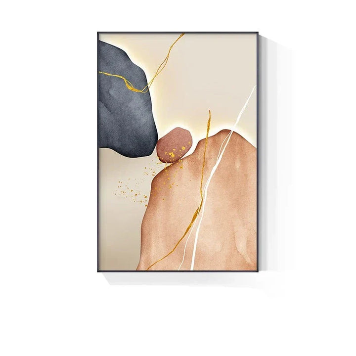Modern Abstract Nordic Zen Pebbles Wall Art Fine Art Canvas Prints Neutral Tones Geomorphic Design Pictures For Contemporary Interiors | Bowlift
