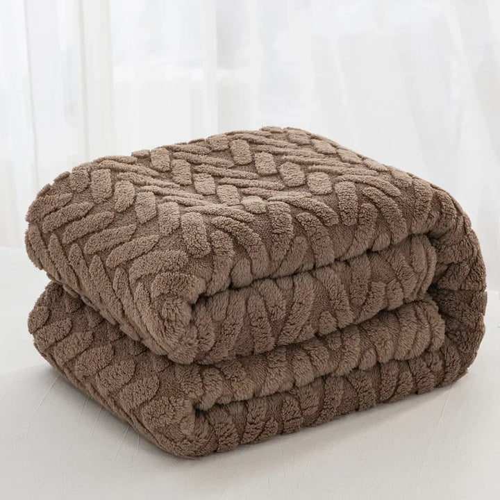 BowLift | Jacquard Fleece Blanket CozyWeave | Single Layer & Double Sided | Soft Tafu & Shu Cotton Fleece | For Autumn & Winter