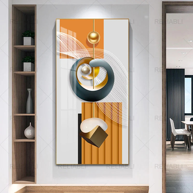 Nordic Celestial Harmony Wall Art Fine Art Canvas Prints Light Luxury Abstract Auspicious Pictures For Modern Apartment Living Room Foyer Art Decor (Unframed) | Bowlift