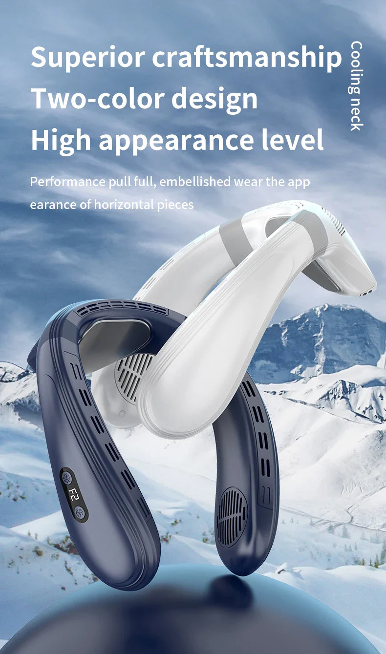 Portable Neck Fan 5200mAh – Rechargeable Wearable Semiconductor Cooling Fan, Personal Outdoor Neck Air Conditioner | Bowlift