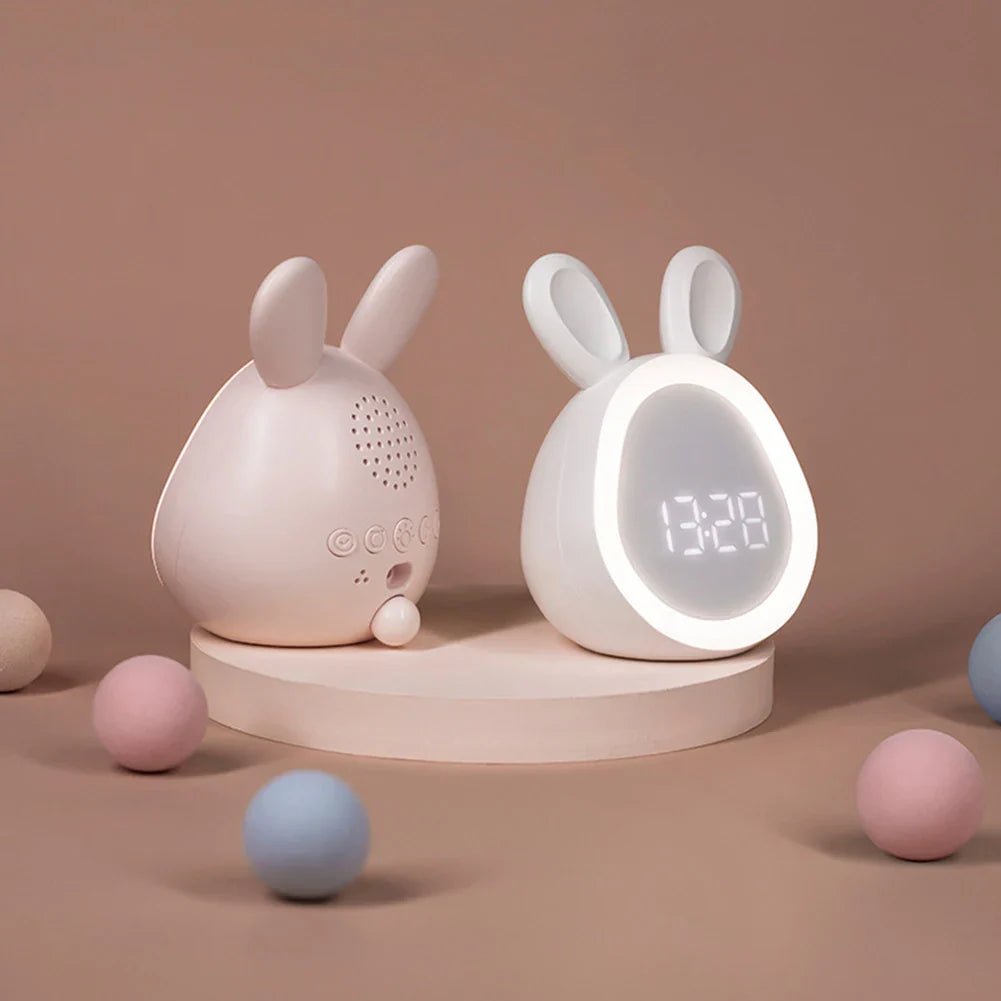 Rabbit-Shaped Kids' Alarm Clock with LED Night Light - BunniGlow | Bowlift