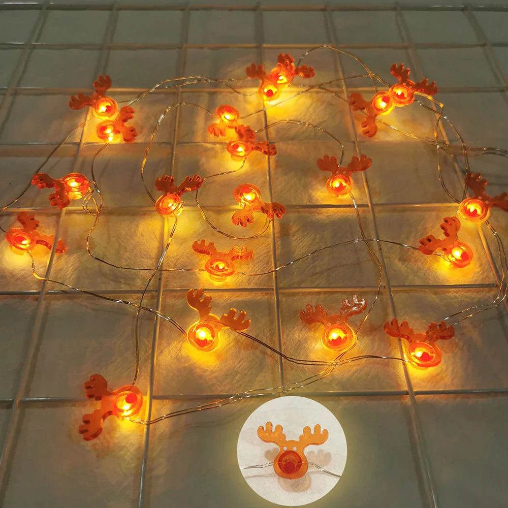 BowLift | Lumirelle | LED Fairy Lights Christmas | Santa & Snowman Motifs | Warm White Light | For Tree, Window & Table Decor