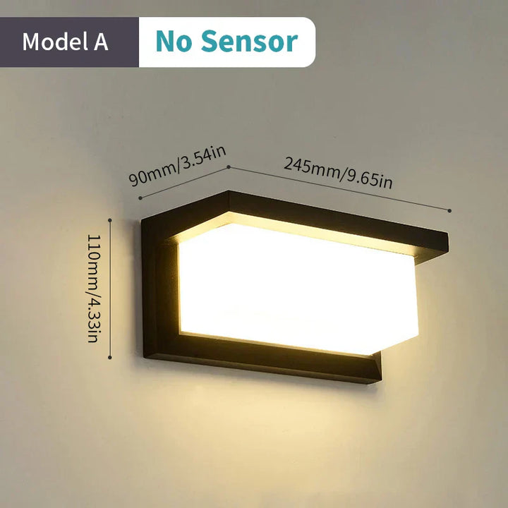 BowLift | LED wall light with radar motion sensor – 16W waterproof light for indoor and outdoor use, cold and warm white light, AC85-265V