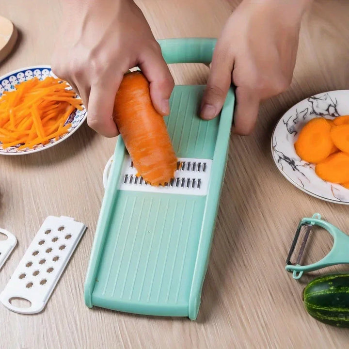 BowLift | Vegetable Cutter 5-in-1 | Manual & Multifunctional | Grater, Slicer, Dicer | KüchenMeister® Kitchen Helper