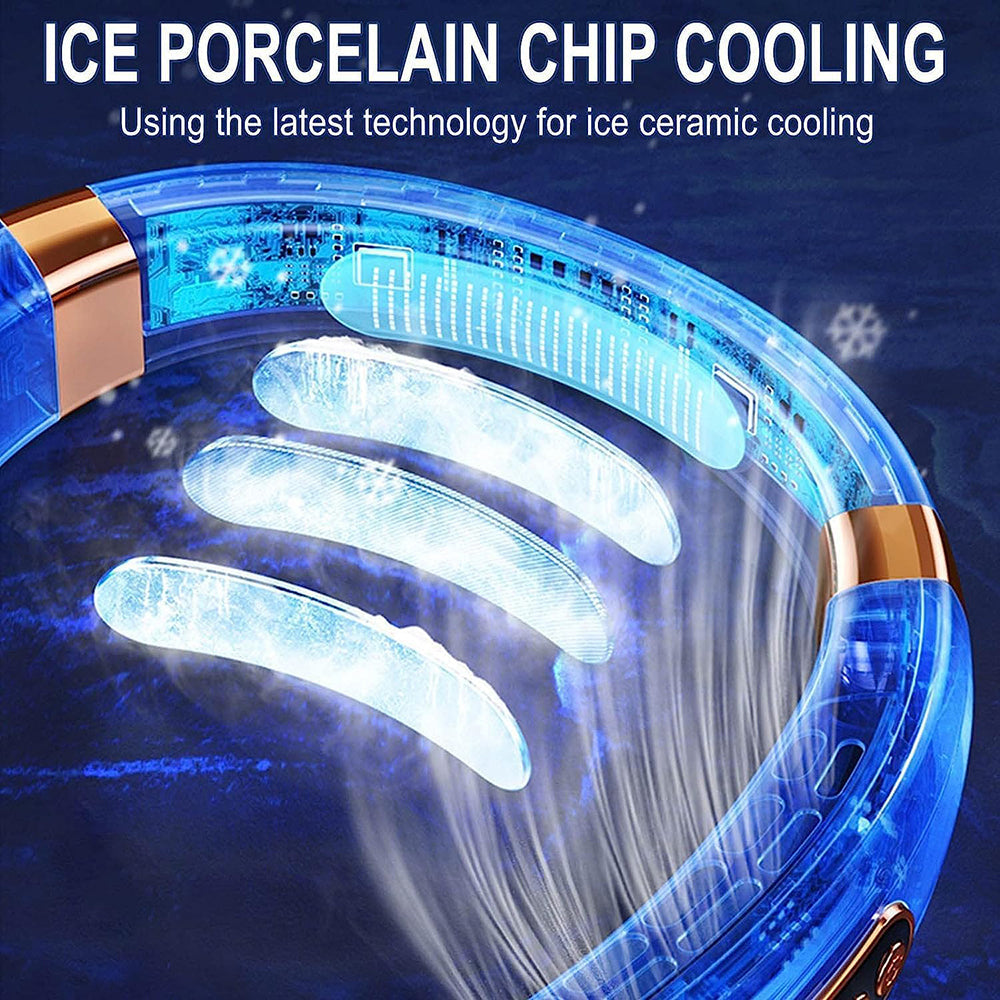 2025 Mini Hanging Neck Fan – Portable Bladeless Rechargeable Air Cooler with Digital Display, Personal Neck Ventilator | Bowlift