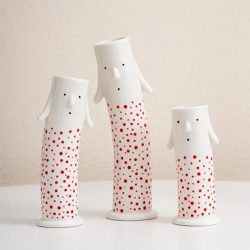 Lovely Cartoon Figures Ceramic Vase | Bowlift