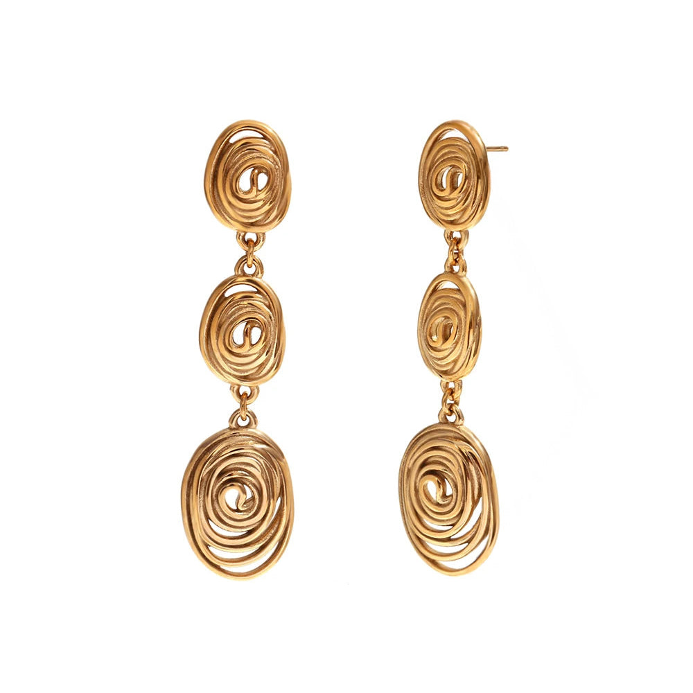 BowLift | Classy Patterned Triple Dangle Earrings