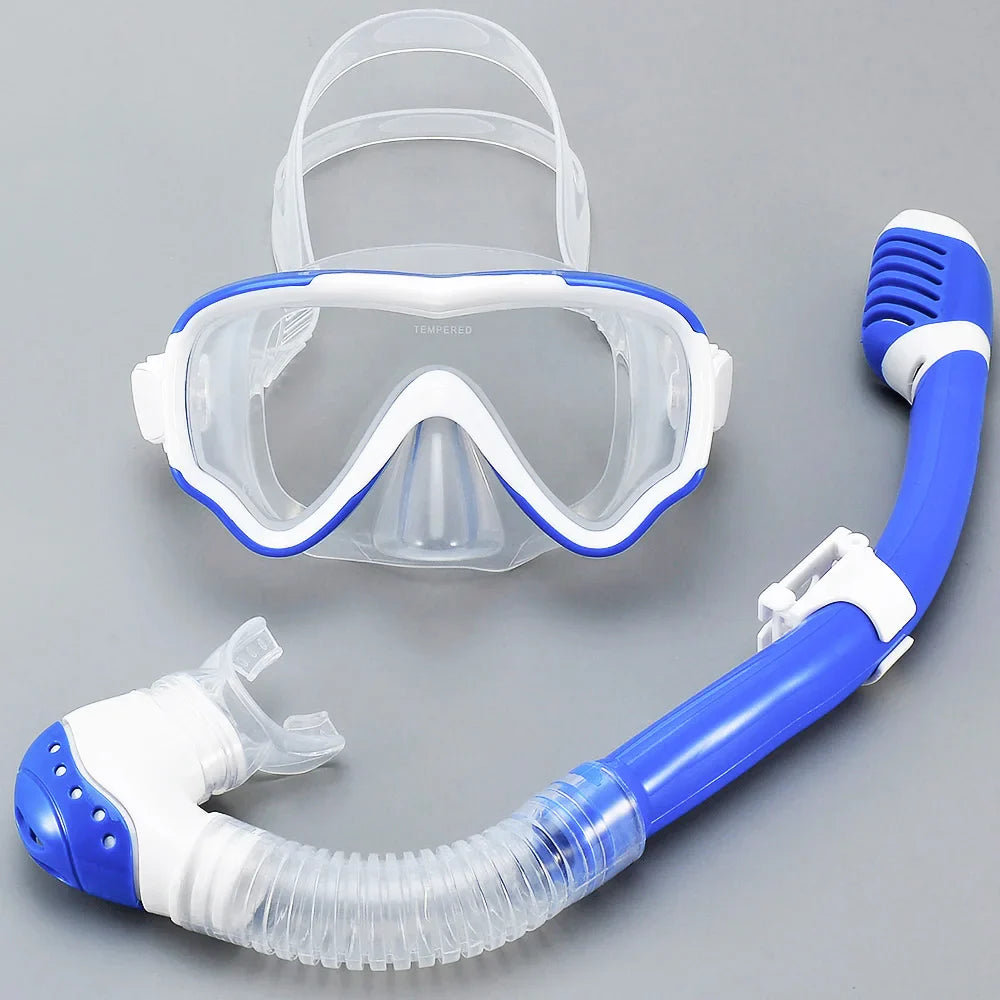 BowLift | AquaJuni Kids Diving Mask with Snorkel | Anti-Fog & Leak-Proof | Tempered Glass & Silicone | For Boys & Girls 7–15 Years