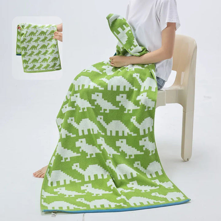 Reversible Animal Print Cotton Towel | Bowlift