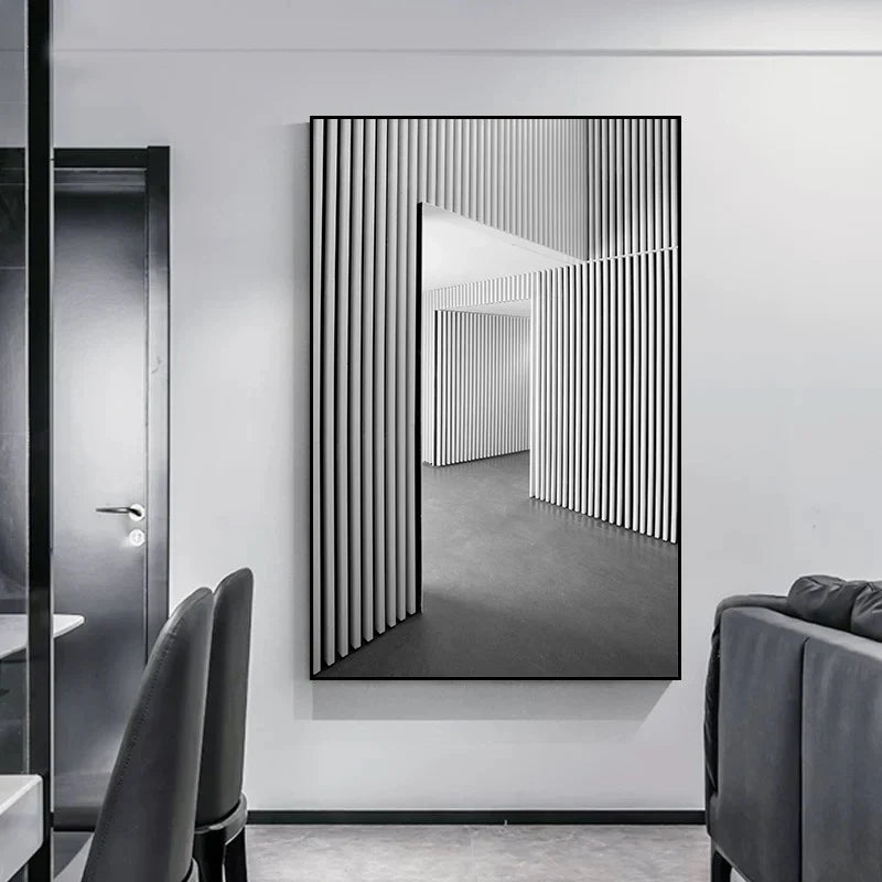 Minimalist Abstract Architectural Wall Art Fine Art Canvas Prints Posters Pictures For Modern Apartment Living Room Home Office Decor | Bowlift
