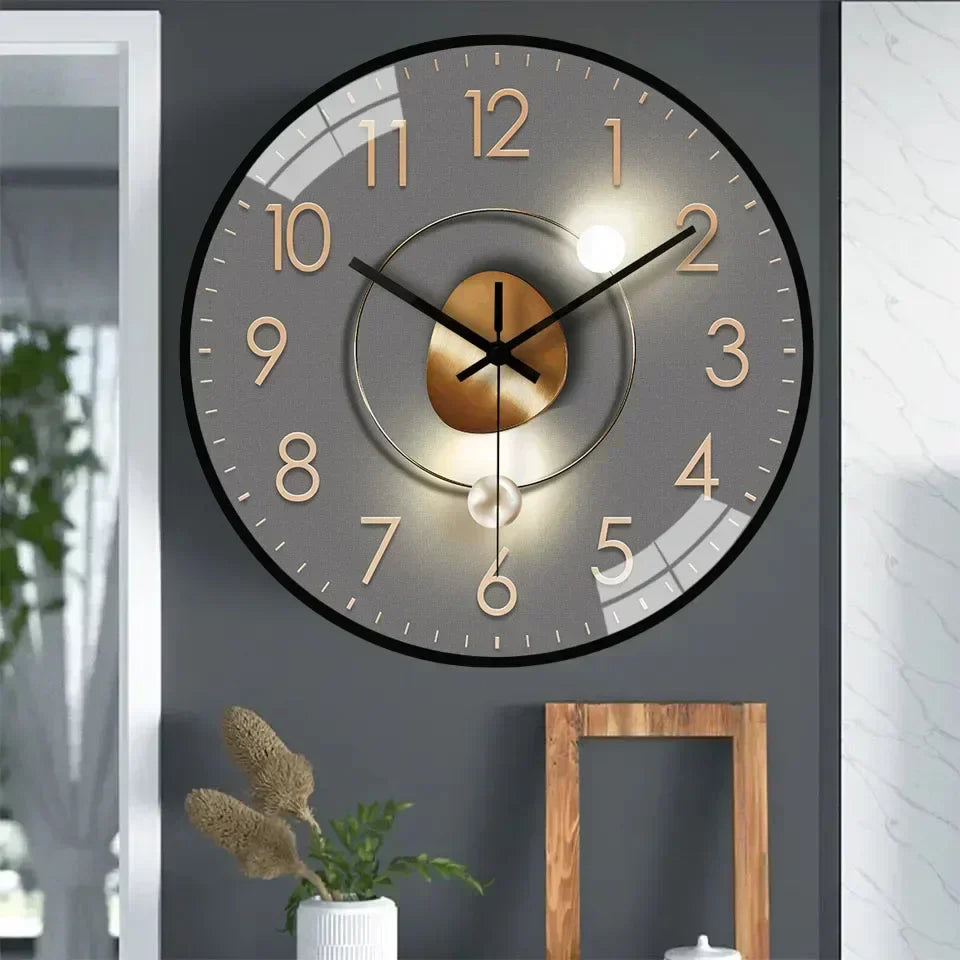 BowLift | Silent Classic Wall Clock | Non-Ticking Elegant Timepiece for Bedroom & Office