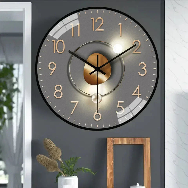 BowLift | Silent Classic Wall Clock | Non-Ticking Elegant Timepiece for Bedroom & Office