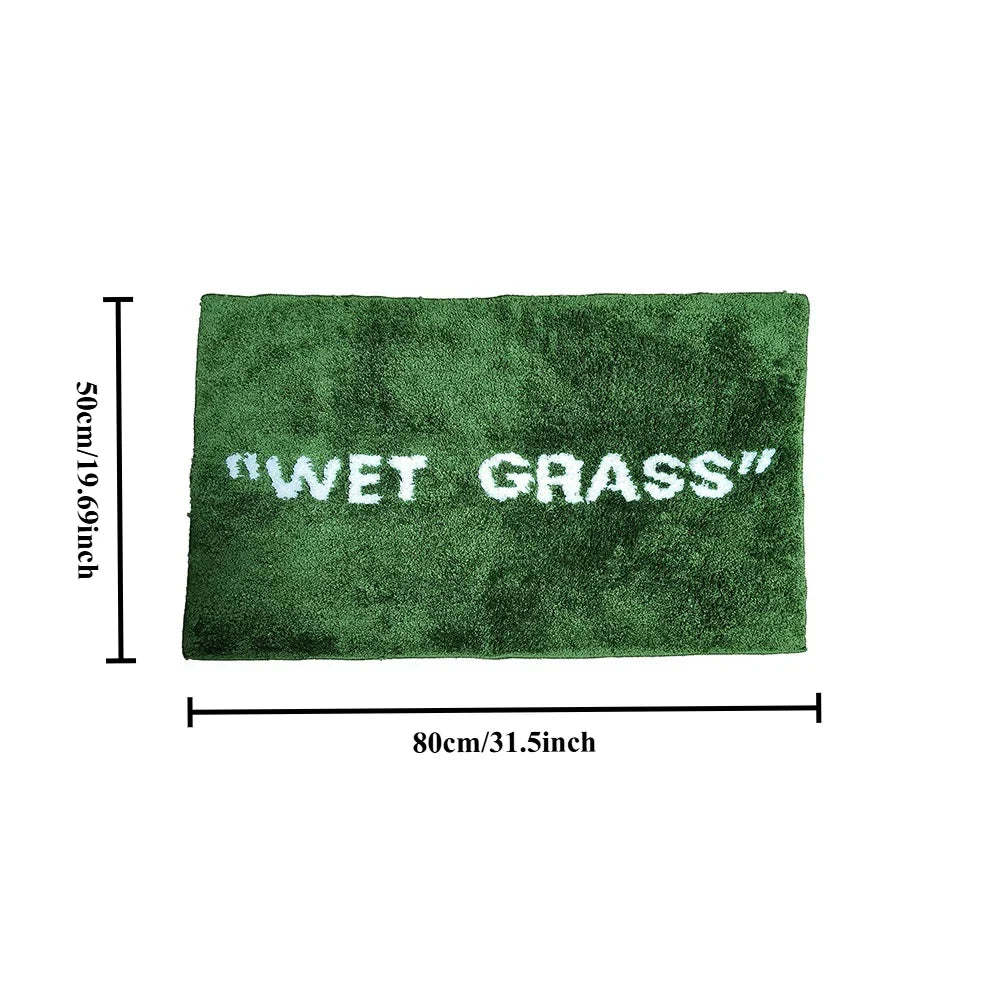 FreshLawn Comfort Mat – Trendy "Wet Grass" doormat in green with soft plush Bowlift